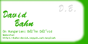 david bahn business card